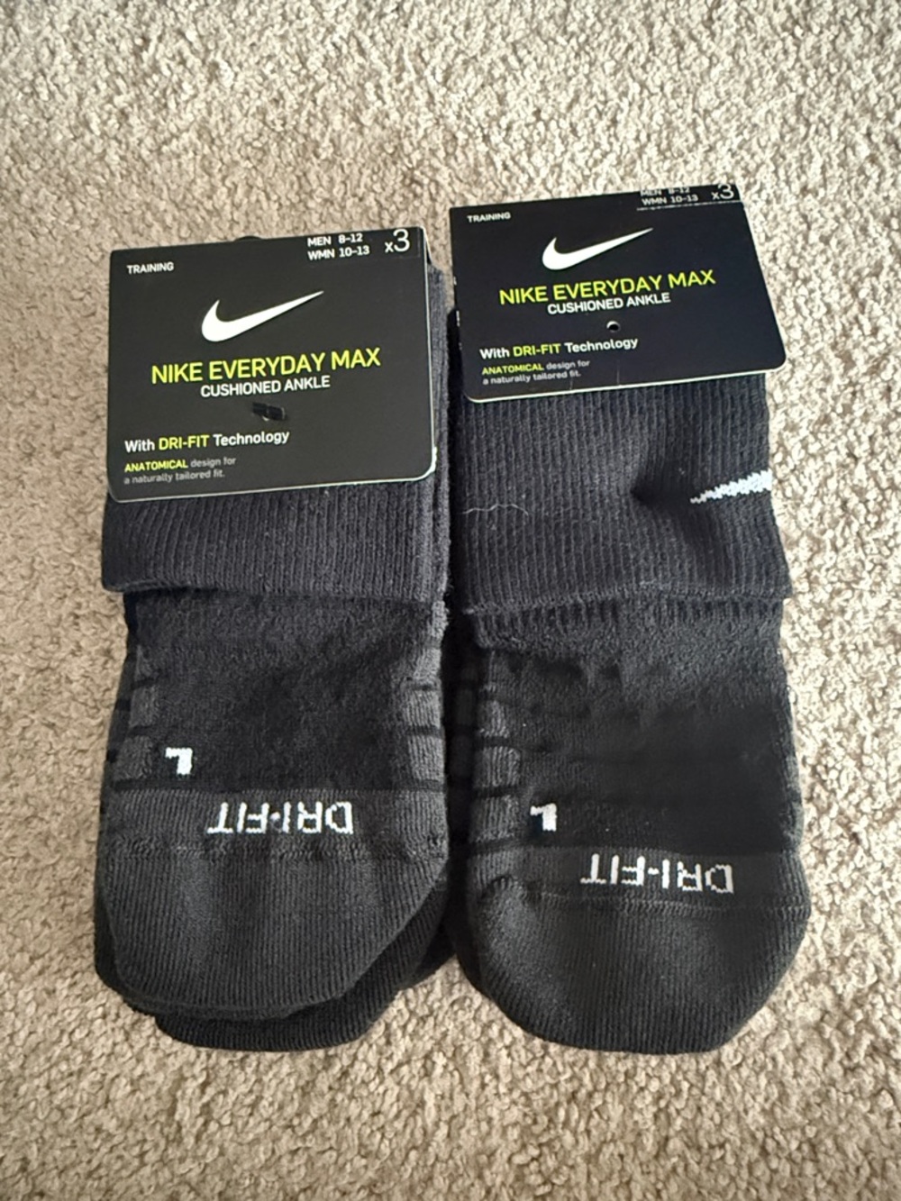 Nike Black Everyday Max Cushioned Ankle Socks (x2) 3 Packs